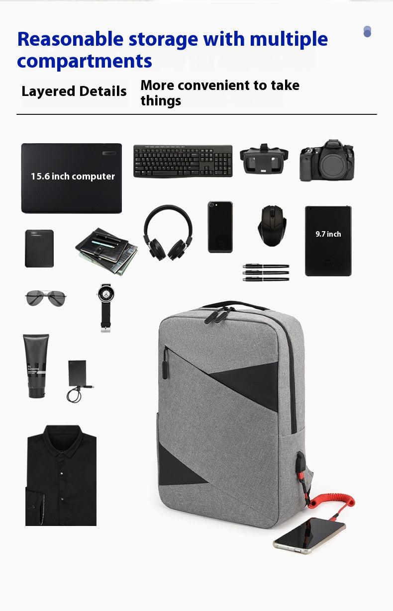 New Business Commute Business Trip Computer Backpacak Men's Three-piece Set
