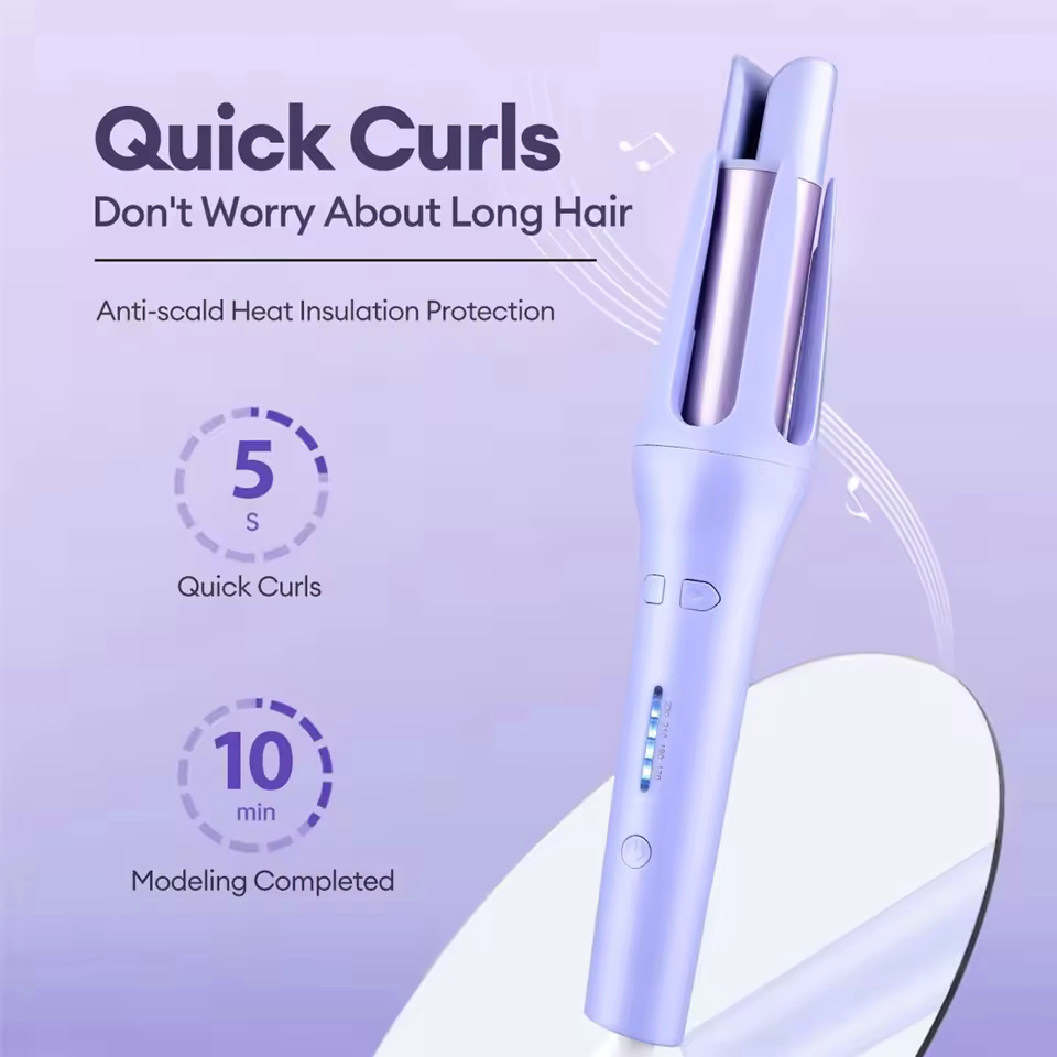 Auto Rotating Ceramic Hair Roller - 2 in 1 Automatic Hair Curler