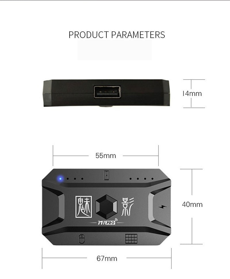 M1 Pro Keyboard Mouse Converter Portable Mobile Game Keyboard and Mouse Adapter BT5.0 Connection Support Android System
