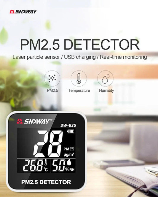 Digital Air Quality Monitor Laser PM2.5 Detector Tester Gas MonitorGas AnalyzerTemperature Humidity Meter Diagnostic Tool